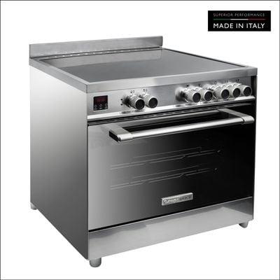 Tecnogas Superiore Cooker , 133 Litre , Schott Ceran Ceramic, Full Safety , Easy-Clean Oven , Electric Oven , Silver, N1X96Evtc