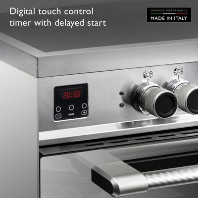 Tecnogas Superiore Cooker , 133 Litre , Schott Ceran Ceramic, Full Safety , Easy-Clean Oven , Electric Oven , Silver, N1X96Evtc