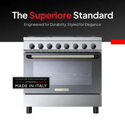 Tecnogas Superiore Cooker , 115 Litre , Sabaf Burner, Full Safety , Easy-Clean Oven , Gas Oven , Silver, Tcp396Gg52Kx