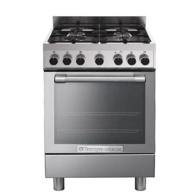 Tecnogas Superiore Cooker , 67 Litre , Sabaf Burner, Full Safety , Easy-Clean Oven , Gas Oven , Silver, Tcn266Gg4Wx