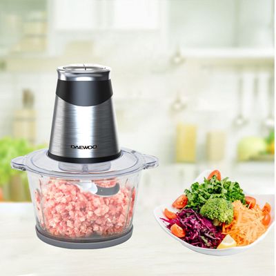 Daewoo Food Chopper , 1.8 Litre, 300-500 W, Stainless Steel Blade, Stainless Steel Jar, 2 Speed Control, Thermal Protection , Silver, Dfc-217A