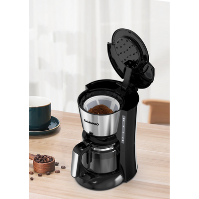 Daewoo Coffee Maker , 1.25 Litre, 1000 W, Warming Plate, 10 Cups, Black, Dcm-337B