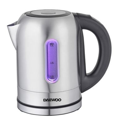 Daewoo Kettle , 1.7 Litre , 1850 - 2200 W, Led Illumination, Easy Clean, Dry Heat Protection, Silver, Dek-1756