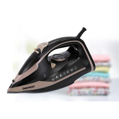 Daewoo Steam Iron , 320 Ml, Self-Cleaning, 2800 W, Ceramic Soleplate, Steam- Burst, Auto Shut-Off, Black, Dsi-6290