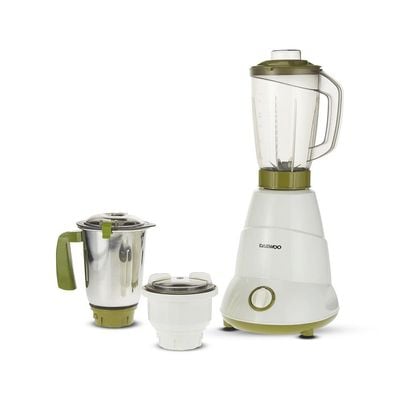 Daewoo Mixer Grinder , 3 Jars, Pure Copper Motor, 3 Speed + Pulse, 750 W, Safety Lock, Overload Protection, White, Dmg-7501