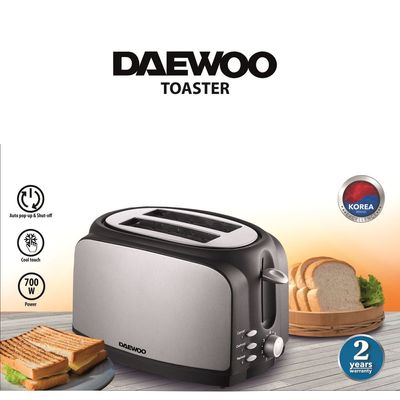 Daewoo Toaster , 36 Mm, Auto Pop-Up, 700 W, Wide Slots, Browning Control, Multifunction, Silver, Dst-8366