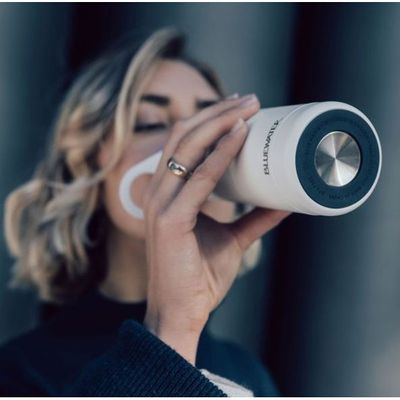 Bluewater Water Bottles , Premium Stainless Steel, 400Ml, Double Wall, Leakproof, Bpa Free, White, Bw-6910400004-Ss-White