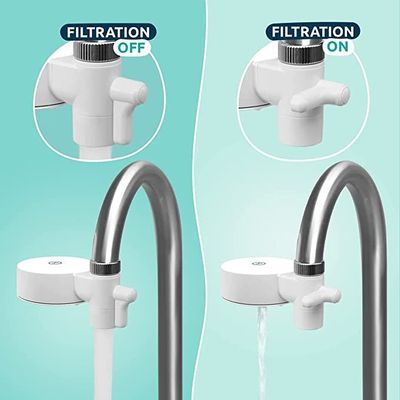 Tappwater Tap Filter , Ecopro Compact, Small Water Filter For Taps, Removes Bad Smells And Tastes From Water, Tap Water Filter Flouride Remover That Filters More 100+ Substances, White, T3-P101