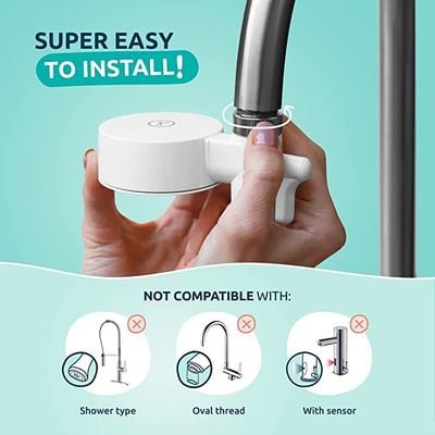 Tappwater Tap Filter , Ecopro Compact, Small Water Filter For Taps, Removes Bad Smells And Tastes From Water, Tap Water Filter Flouride Remover That Filters More 100+ Substances, White, T3-P101