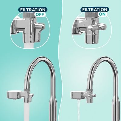 Tappwater Tap Filter , Ecopro Compact, Small Water Filter For Taps That Removes Bad Smells And Tastes From Water, Tap Water Filter Flouride Remover That Filters More 100+ Substances, Silver, T3C-P101