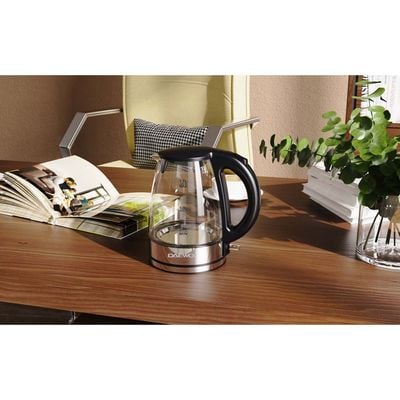 Daewoo Kettle , 1.7 Litre , 1850 - 2200 W, Glass Design, Easy Clean, Auto Shut-Off, Blue Light Ring, Glass, Dek 1218