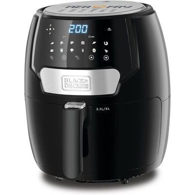 Black + Decker Air Fryer , Digital Aero Fry, 13 In 1, 4L Non-Stick Pan, 3.7L Detachable Basket, 1500 Watt, 60 Mins Timer, From 80 Degree C To 200 Degree C, Black, Af4037-B5