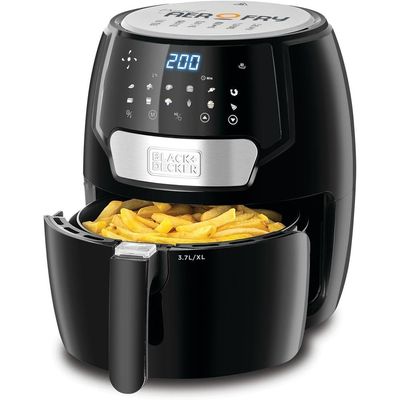 Black + Decker Air Fryer , Digital Aero Fry, 13 In 1, 4L Non-Stick Pan, 3.7L Detachable Basket, 1500 Watt, 60 Mins Timer, From 80 Degree C To 200 Degree C, Black, Af4037-B5