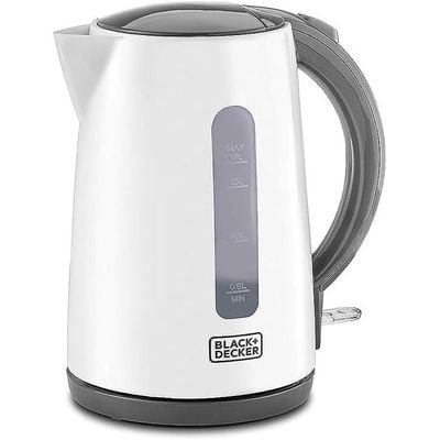 Black + Decker Kettle , Cordless Kettle, 1.7L, Light Weight, White, Jc70-B5