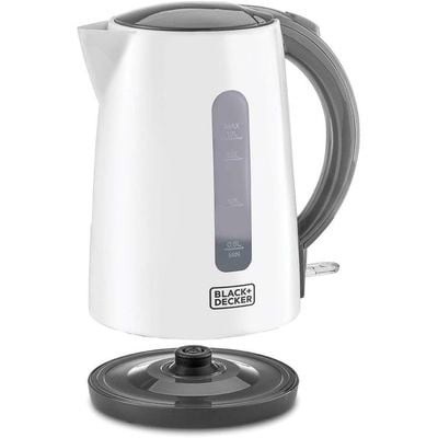 Black + Decker Kettle , Cordless Kettle, 1.7L, Light Weight, White, Jc70-B5