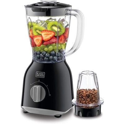 Black + Decker Blender , Blender, 400W, With 2 X Blender Jars Grinder Mill, Black, Bx365Pr-B5