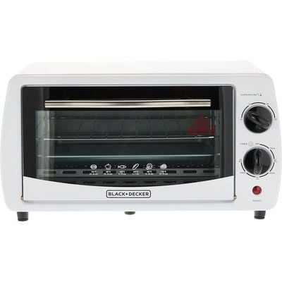 Black + Decker Electric Oven , Electric Oven, 800W, 9L, 90-230° Temp Setting, Double Grill With Convection, Double Glass Door For Safety, Multiple Accessories, For Toasting/Baking/Broiling, White, Tro9Dg-B5