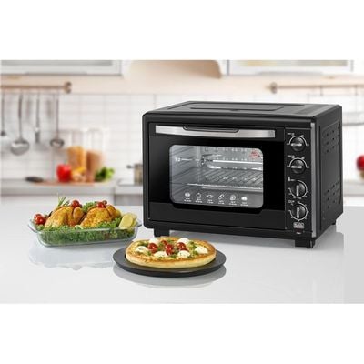 Black + Decker Electric Oven , Electric Oven, 2000W, 55L, 90-230° Temp Setting, Double Grill  & Rotisserie Function, Double Glass Door For Safety, Multiple Accessories, For Toasting/Baking/Broiling, Black, Tro55Rdg-B5