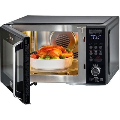 Black + Decker Microwave , Digital Microwave With-Grill & Convection, 29L, 1000W, 10 Auto Cook Menus, 9 Air Fry Presets, 5 Power Levels, Led Light, Black, Mzaf2910-B5