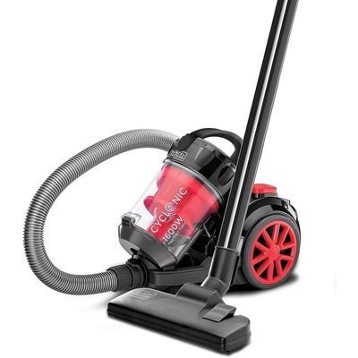 Black + Decker Cannister , Canister Vacuum Cleaner, 6 Stage Filtration, 1400W, 20K Pa Suction Power, Multi-Cyclonic Bagless, Black, Vm1680-B5