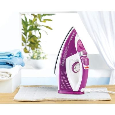 Black + Decker Steam Iron , Steam Iron, 2400W, Auto Shutoff And Ceramic Soleplate Magenta, Pink, X2450-B5 