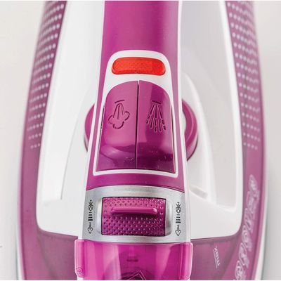 Black + Decker Steam Iron , Steam Iron, 2400W, Auto Shutoff And Ceramic Soleplate Magenta, Pink, X2450-B5 