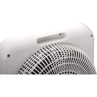 Black + Decker Box Fan , Desk Fan, 40W, 12 Inch Diameter, With Timer & 3 Speeds Low/Medium/High And 5 Blade Design, Adjustable Portable/Travel Friendly Body To Direct Swing, White, Fb1220-B5