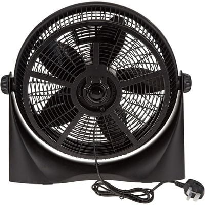 Black + Decker Box Fan , Desk Fan, 55W, 16 Inch Compact Design, With Timer & 3 Speeds Low/Medium/High And 5 Blade Design, Sturdy Base And Adjustable Swivel, Black, Fb1620-B5