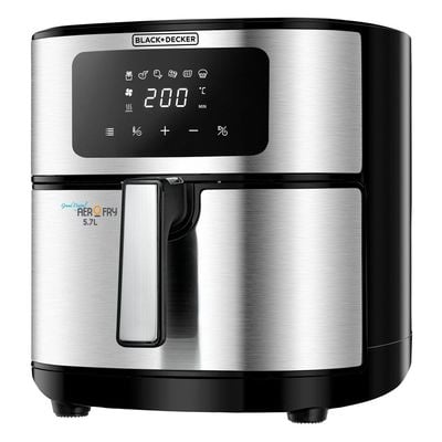 Black + Decker Air Fryer , Digital Air Fryer, 7.2L, 1500W, Rapid Air Convection, Black, Af7257-B5