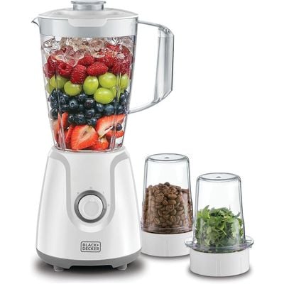 Black + Decker Blender , Blender, 400W, With Grinder Mill & Chopper Mill, White, Bx4000-B5