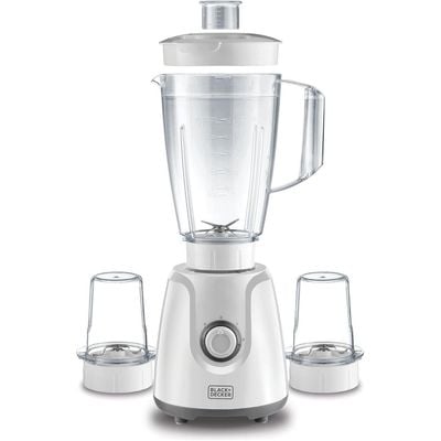 Black + Decker Blender , Blender, 400W, With Grinder Mill & Chopper Mill, White, Bx4000-B5