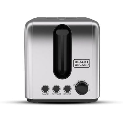 Black + Decker Toaster , Toaster, 2 Slice, 1050W, 6 Browning Levels, Defrost, Reheat & Cancel Functions,, Black, Et244-B5