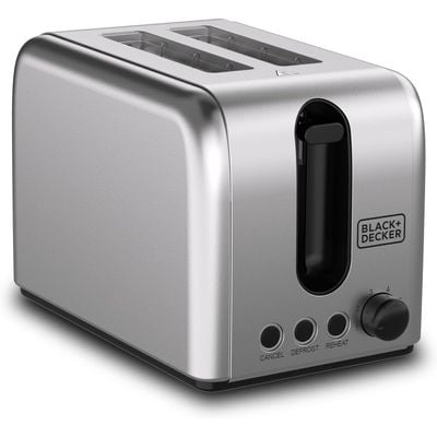 Black + Decker Toaster , Toaster, 2 Slice, 1050W, 6 Browning Levels, Defrost, Reheat & Cancel Functions,, Black, Et244-B5