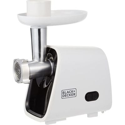 Black + Decker Meat Mincer , Meat Mincer, 1500W, 3-In-1 Meat Mincer/Grinder/Sausage Maker, White, Fm1500-B5