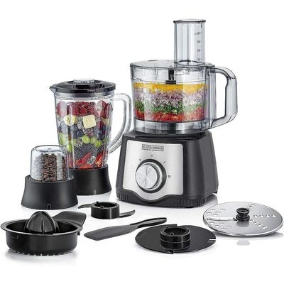 Black + Decker Food Processor , Food Processor, 600W, 29 Function , With Blender, Mill And Juicer, Black, Fx650-B5