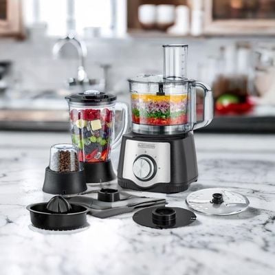 Black + Decker Food Processor , Food Processor, 600W, 29 Function , With Blender, Mill And Juicer, Black, Fx650-B5