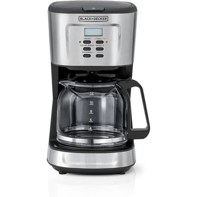 Black + Decker Coffee Maker , Coffee Maker, 900W, 12 Cup Coffee Maker, 1.5L Glass Carafe, Black, Dcm85-B5