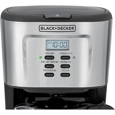 Black + Decker Coffee Maker , Coffee Maker, 900W, 12 Cup Coffee Maker, 1.5L Glass Carafe, Black, Dcm85-B5