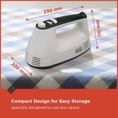 Black + Decker Hand Mixer , Hand Mixer, 300W, White, M350-B5