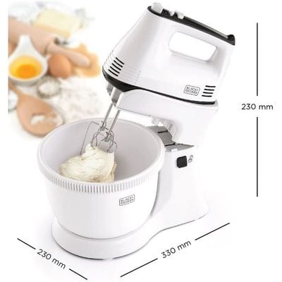 Black + Decker Stand Mixer , Stand Mixer, 300W, 5 Speed, White, M700-B5