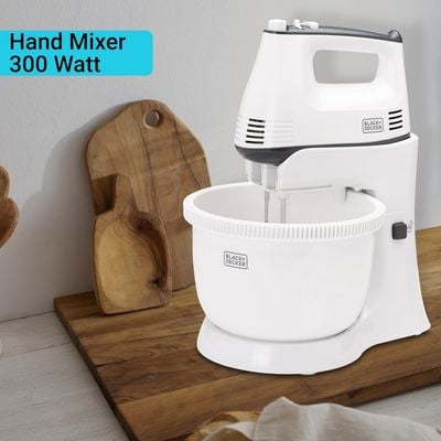 Black + Decker Stand Mixer , Stand Mixer, 300W, 5 Speed, White, M700-B5