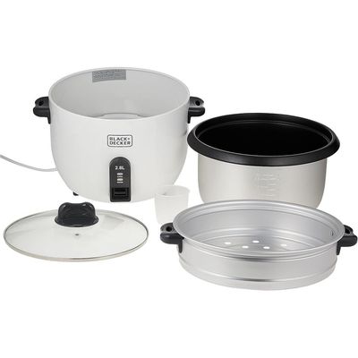 Black + Decker Rice Cooker , Rice Cooker, 2.8L, 1100W, White, Rc2850-B5