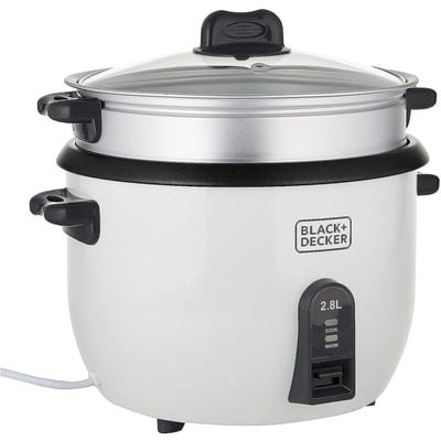 Black + Decker Rice Cooker , Rice Cooker, 2.8L, 1100W, White, Rc2850-B5