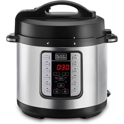 Black + Decker Pressure Cooker , Smart Programmable Electric Pressure Cooker, 1350W, 9 In 1, 10L, Black, Pcp1010-B5