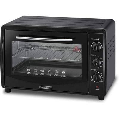 Black + Decker Electric Oven , Electric Oven, 45L, Double Glass, Toaster Oven With Rotisserie, Black, Tro45Rdg-B5