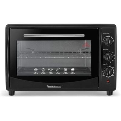 Black + Decker Electric Oven , Electric Oven, 45L, Double Glass, Toaster Oven With Rotisserie, Black, Tro45Rdg-B5