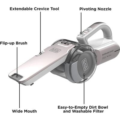 Black + Decker Dustbusters , Handheld Portable Vacuum, 18V, 1.5Ah, Silver, Pv1820Lrgp-Gb