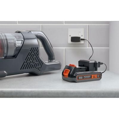 Black + Decker Cordless Stick Vacs , Cordless Handle Vacuum Cleaner, 3-In-1, 18 V, Bagless Floor & Handheld Vacuum Cleaner With Electric Brush, 2 Suction Levels, Wireless, Includes Wall Mount, Silver, Bhfea18D1-Gb