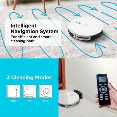 Black + Decker Robo Vac , Robotic Vacuum Cleaner And Mop, Alexa Enabled, 2150 Pa Strong Suction Powe, Up To 120 Min Runtime, Self-Charging, White, Brva425B10-B5