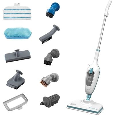 Black + Decker Steam Mop , Steam Mop, 1300W, 10-In-1 Steam Mop, White, Fsm13E1-B5